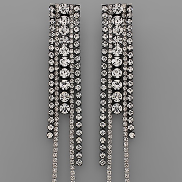 Crystal Fringe Earrings - Picture 2 of 2